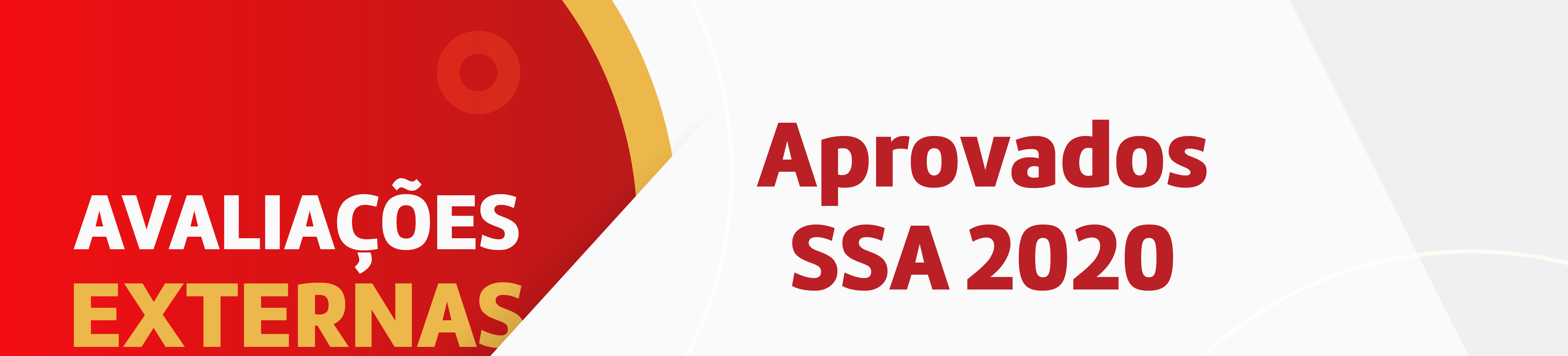 Avaliações externas - Aprovados SSA 2020