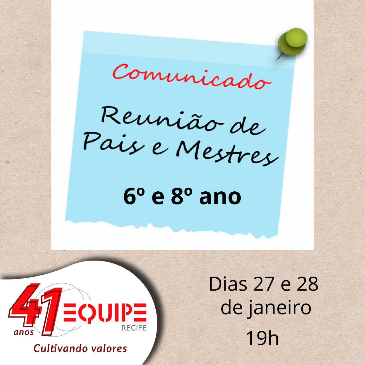 Reunião de Pais. Interação e experiências.