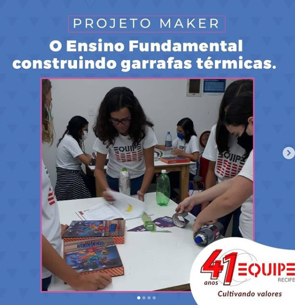 Projeto Maker: O Ensino Fundamental construindo garrafas térmicas.