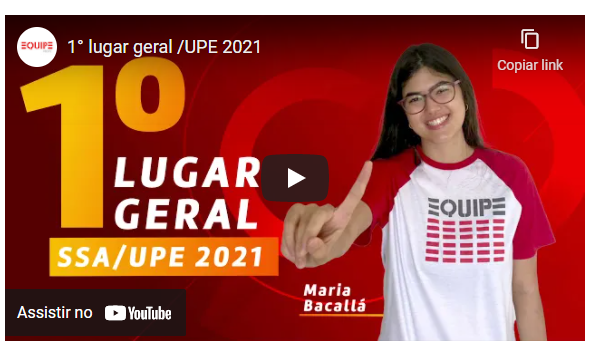 1° lugar geral /UPE 2021