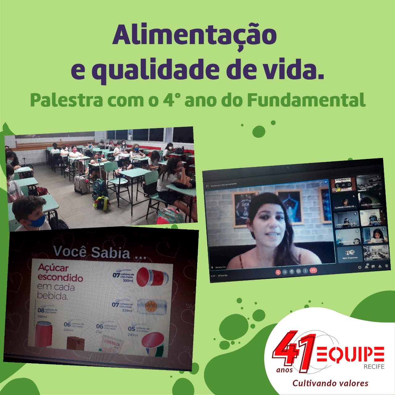 Alimentação e qualidade de vida. Palestra com o 4° ano do Fundamental