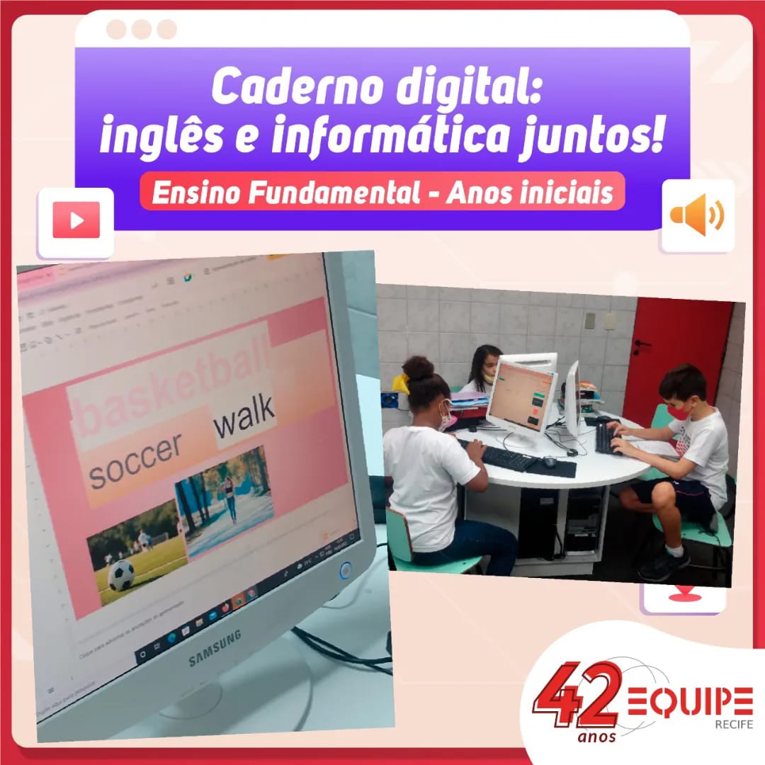 Caderno digital: inglês e informática juntos!