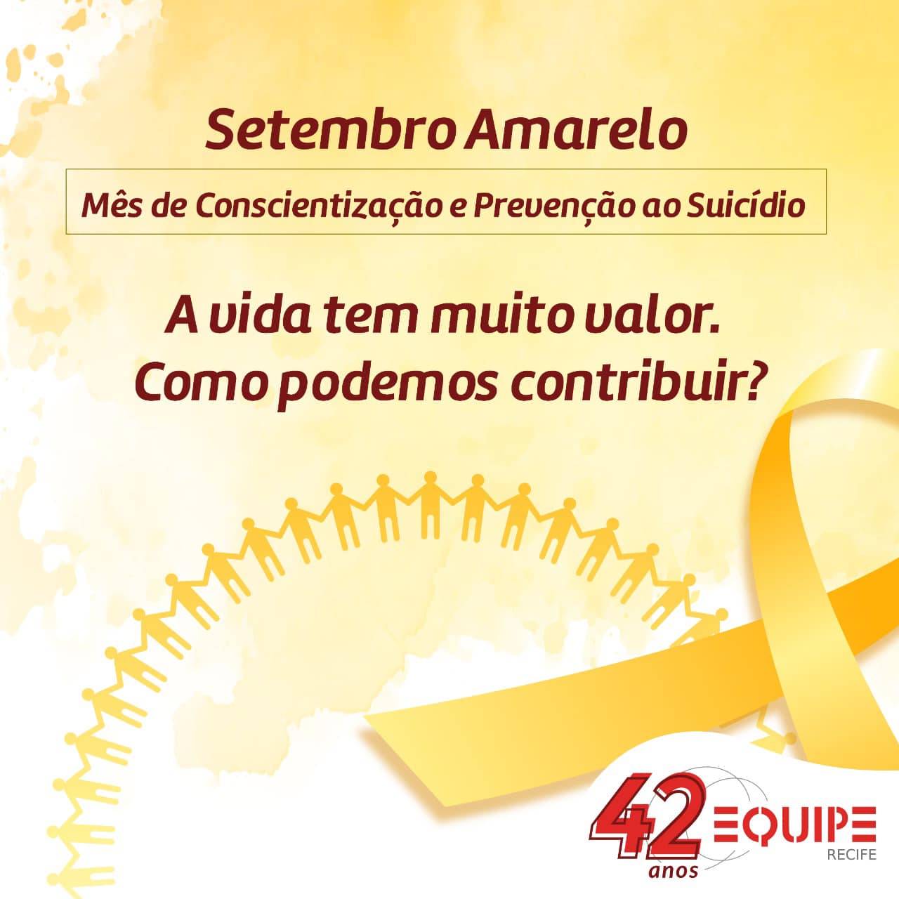 10 de setembro. Dia Mundial de Prevenção ao Suicídio. Encontrar razões para cuidar do corpo e da mente deve ser uma busca diária!