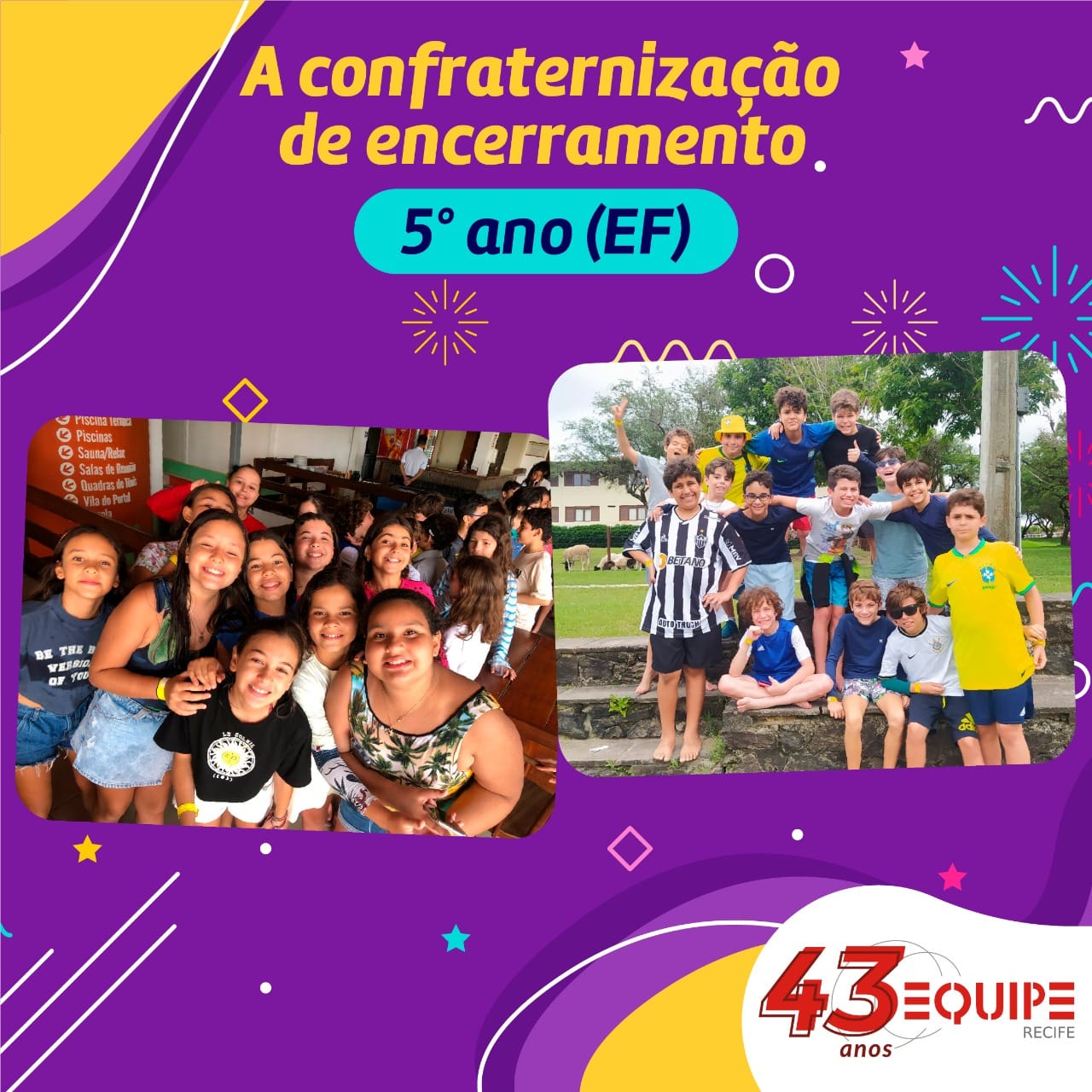 A confraternização do 5° ano no Portal de Gravatá.