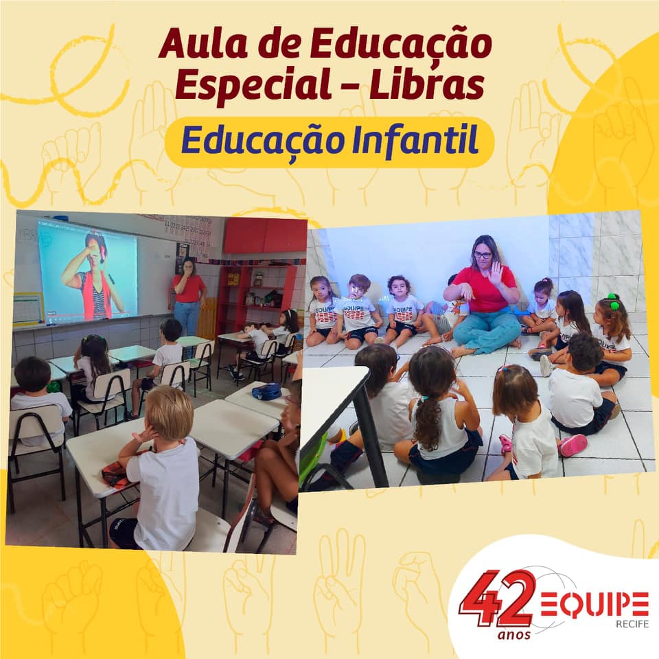 Aula de Educação Especial Libras - Educação Infantil.