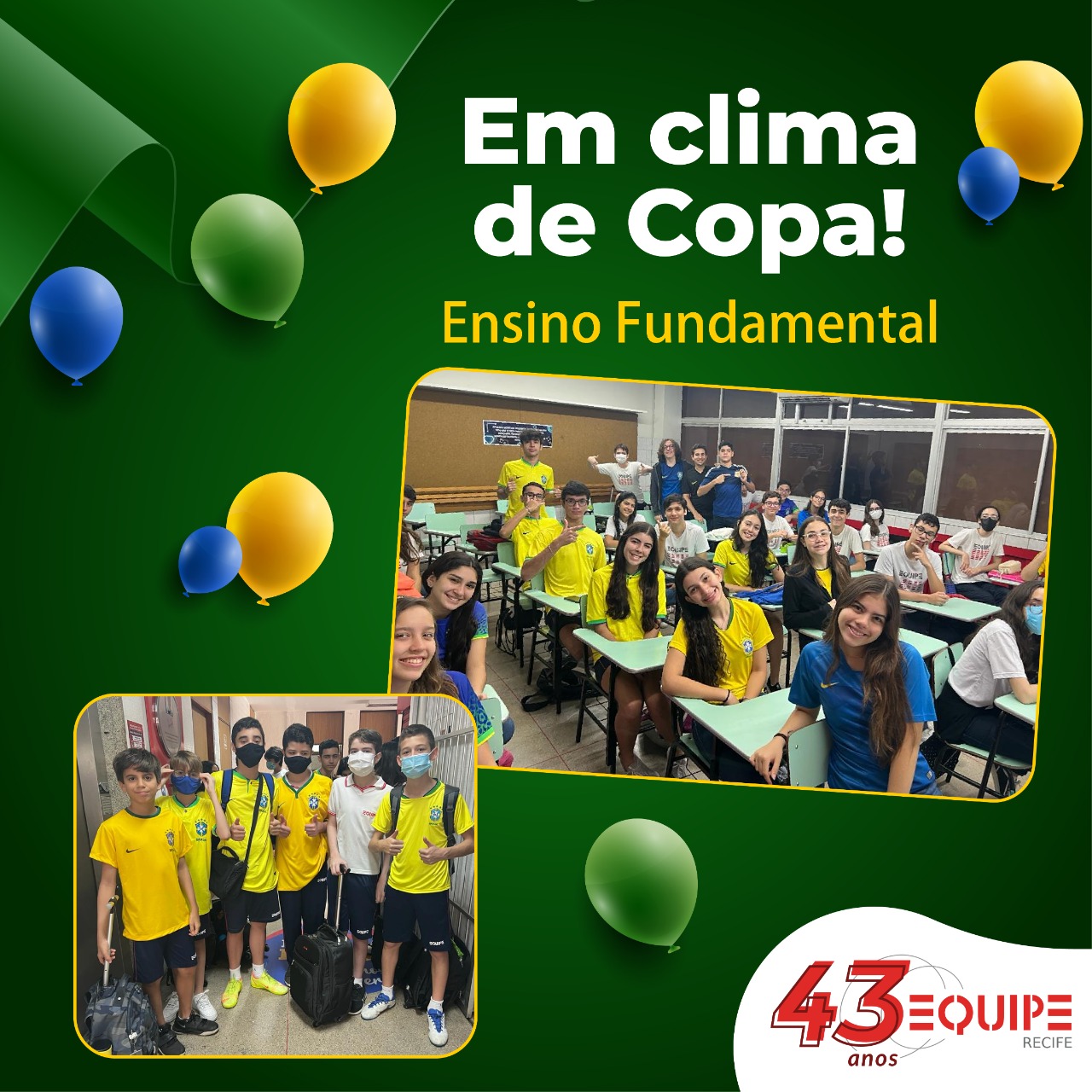 Nossos alunos em clima da copa, a esperança do hexa está a todo vapor por aqui!