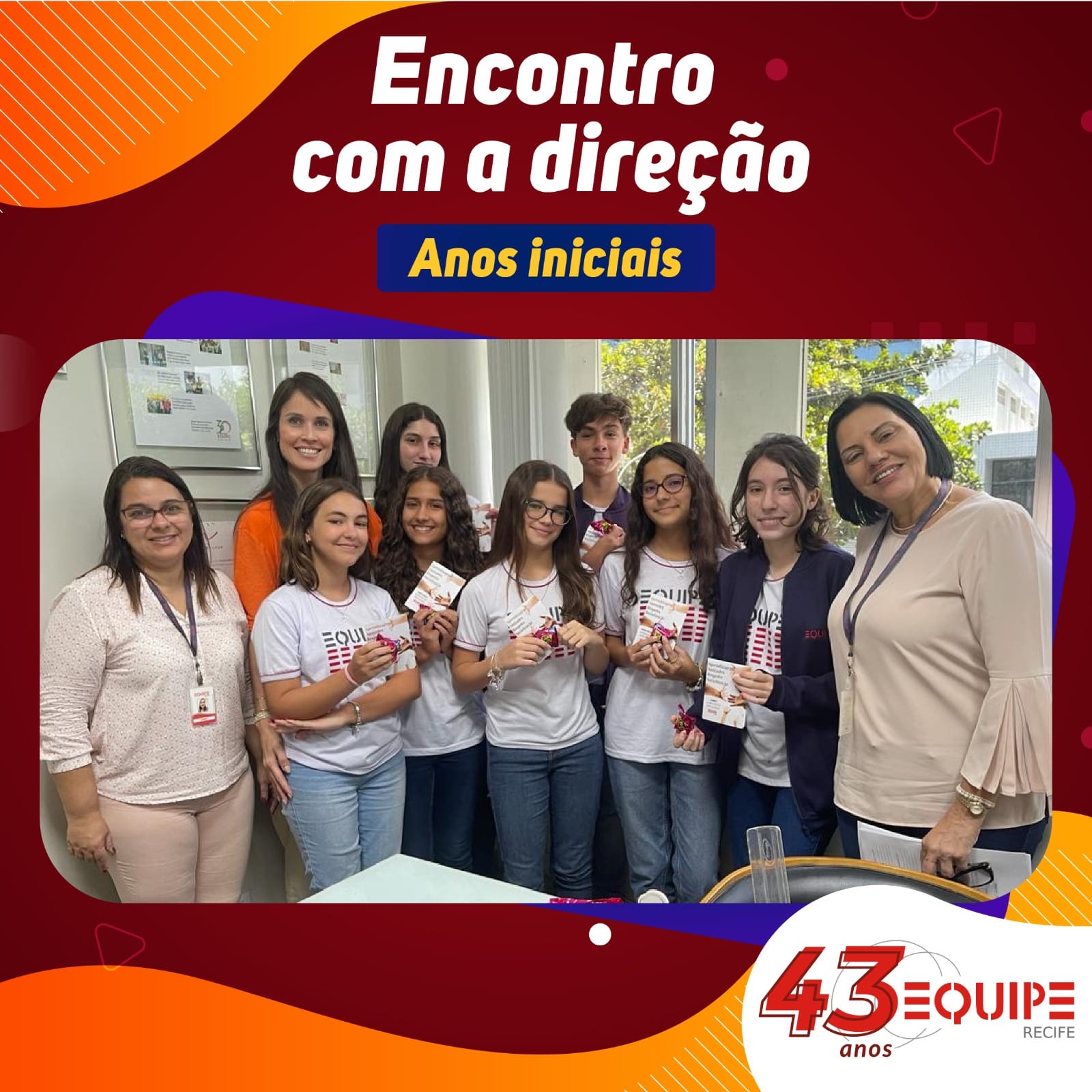 Encontro entre a Direção e os novos estudantes do Ensino Fundamental Anos finais.