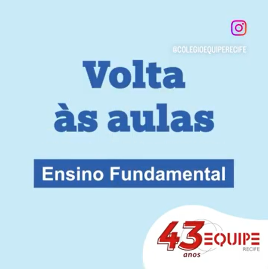 Volta às aulas - Ensino Fundamental.