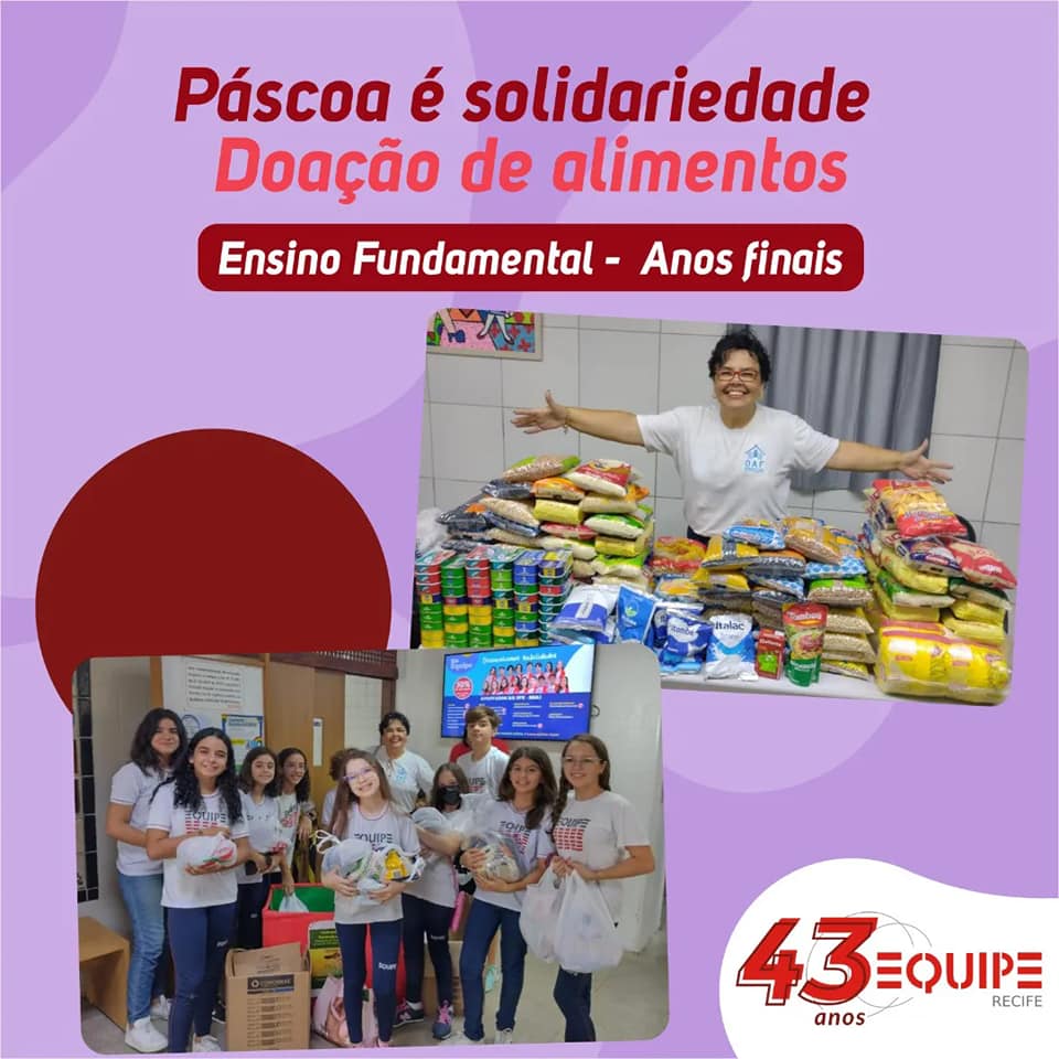 Doação de alimentos.