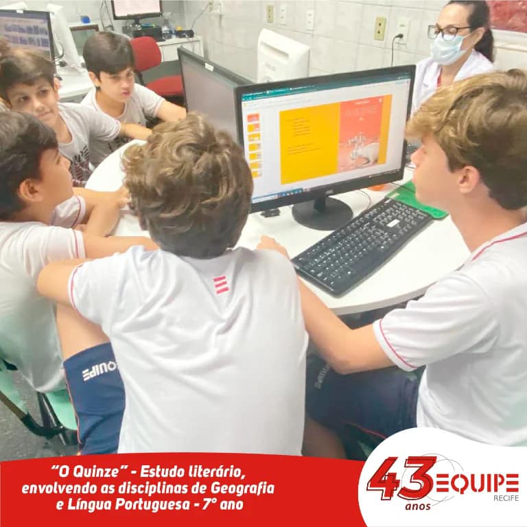 Os alunos do 7º ano participaram de um estudo literário sobre o livro “O Quinze”, da modernista Rachel de Queiroz.