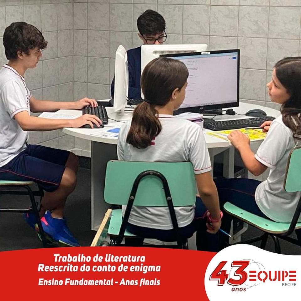Trabalho de literatura. Reescrita do conto de enigma. Ensino Fundamental Anos Finais.