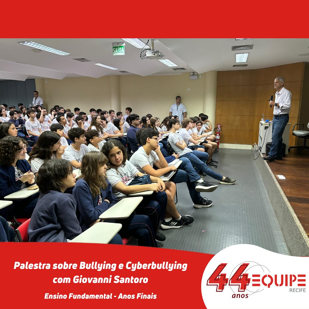 Palestra de Bullying e Cyberbullying com Giovanni Santoro.