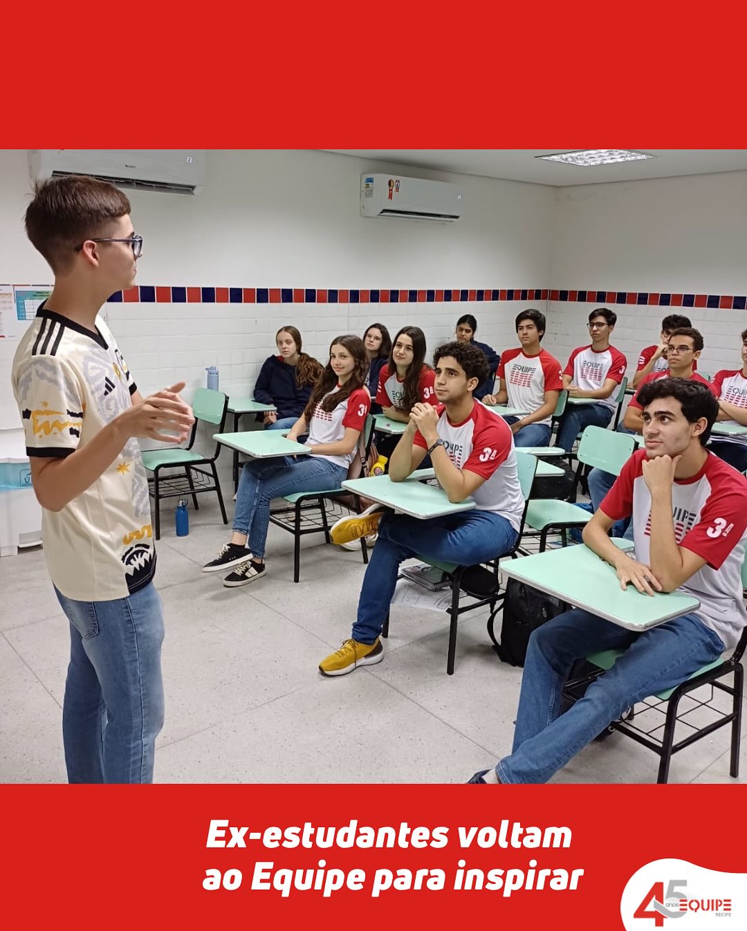 Ex-estudantes voltam ao Equipe para inspirar.